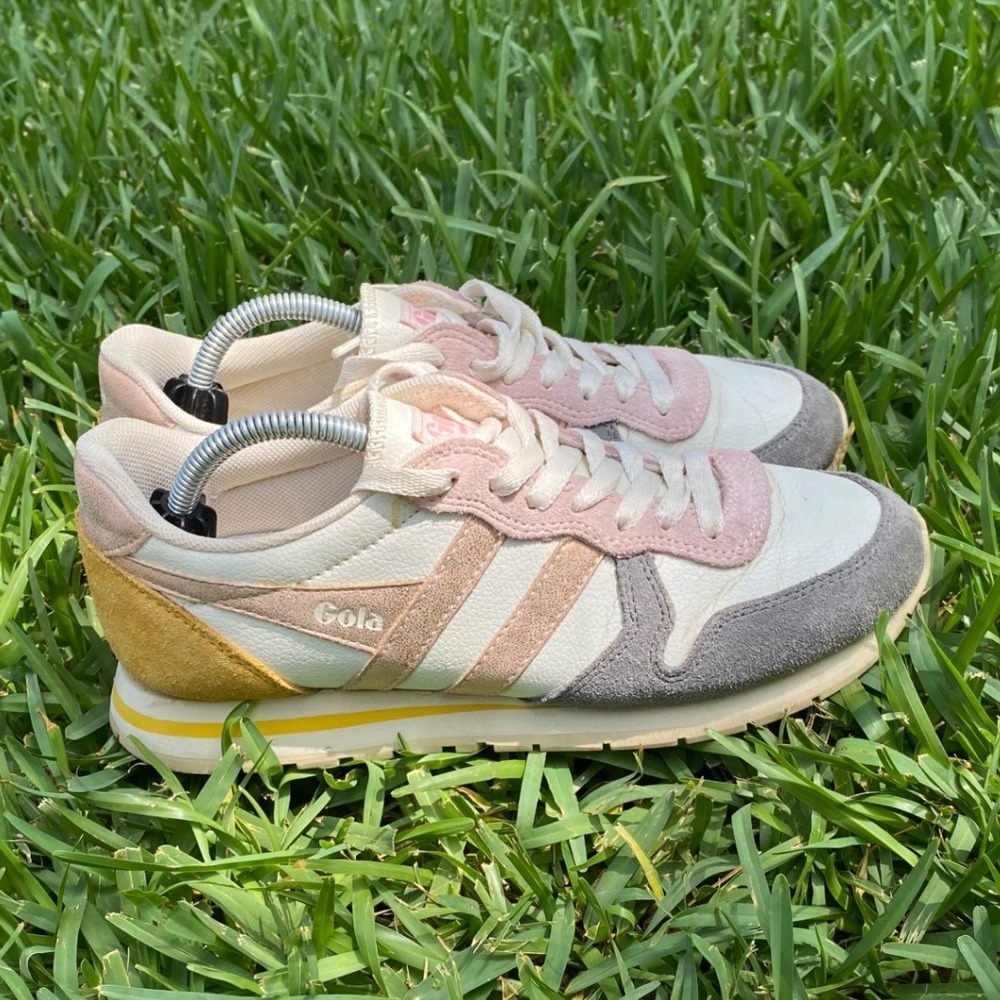 Gola Daytona Quadrant Womens Multi Color Retro Jogger Sneakers CLB203 Size 7 - Picture 3 of 9